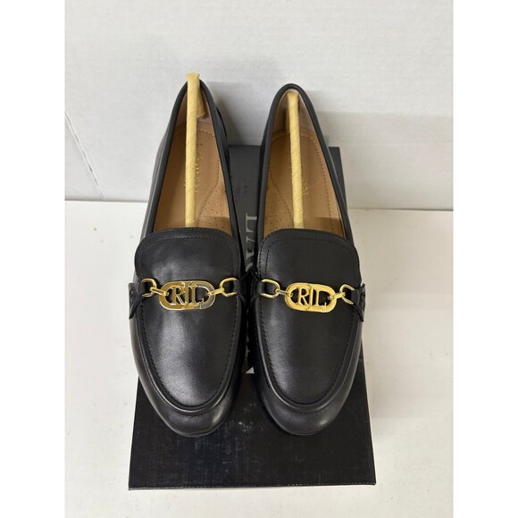 LAUREN Ralph Lauren Womens Averi Black Nappa Leather Slip On Loafer Black Sz 6B - Picture 5 of 6